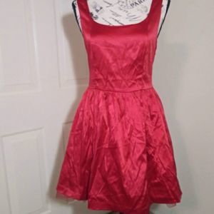 Forever 21 Red Satin Dress with Bow Size Med (perfect for this Christmas Season)